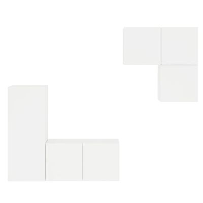 vidaXL 4 darab fehér szerelt fa fali TV-bútor