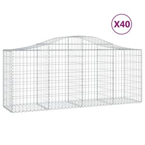 vidaXL 40 db &iacute;ves horganyzott vas gabion kos&aacute;r 200x50x80/100 cm