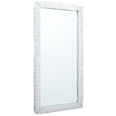 vidaXL fehér fonott vesszőkeretes tükör 120 x 60 cm