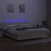 vidaXL kr&eacute;msz&iacute;nű sz&ouml;vet rug&oacute;s &eacute;s LED-es &aacute;gy matraccal 160x200 cm
