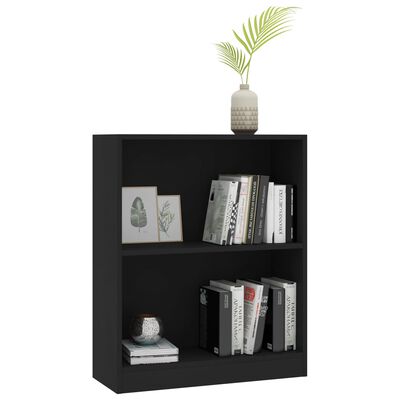vidaXL fekete szerelt fa könyvespolc 60 x 24 x 76 cm