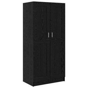 vidaXL Ruh&aacute;sszekr&eacute;ny Fekete t&ouml;lgy 82,5 x 51,5 x 180 cm Szerelt Fa
