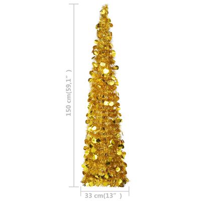 vidaXL aranyszínű összecsukható PET műkarácsonyfa 150 cm