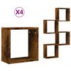 vidaXL 4 db f&uuml;st&ouml;s t&ouml;lgy sz&iacute;nű fali kockapolc 30 x 15 x 30 cm