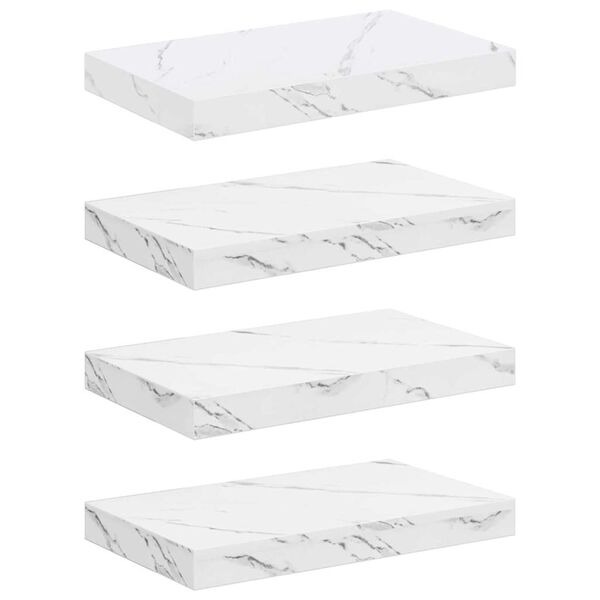 vidaXL Falpolc t&aacute;rol&oacute;val 4 pcs Feh&eacute;r m&aacute;rv&aacute;ny 40 x 23,5 x 4 cm Faanyag