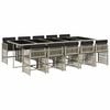 vidaXL 11 r&eacute;szes vil&aacute;gossz&uuml;rke polyrattan kerti &uuml;lőgarnit&uacute;ra p&aacute;rn&aacute;kkal