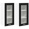 vidaXL F&uuml;ggő szekr&eacute;ny 2 pcs Fekete t&ouml;lgy 40 x 31 x 80 cm Faanyag