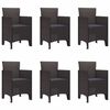 vidaXL Kert étkező szett 7 pcs Barna Polt rattan