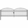 vidaXL Ker&iacute;t&eacute;s kapu ASSEN 401 x 175,5 cm Ac&eacute;l Sz&uuml;rke Z&aacute;rolhat&oacute;
