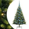 vidaXL Műanyag Hajtogatott Kar&aacute;csonyfa 150 LED-del Z&ouml;ld 120 cm