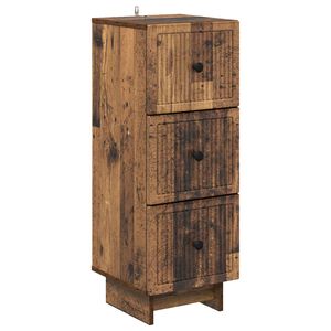 vidaXL Fi&oacute;kos szekr&eacute;ny Antik Fa 33 x 34,5 x 90 cm Szerelt Fa