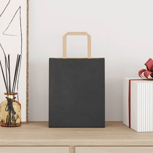 vidaXL 50 db fekete pap&iacute;rzacsk&oacute;k foganty&uacute;kkal 18x8x22 cm