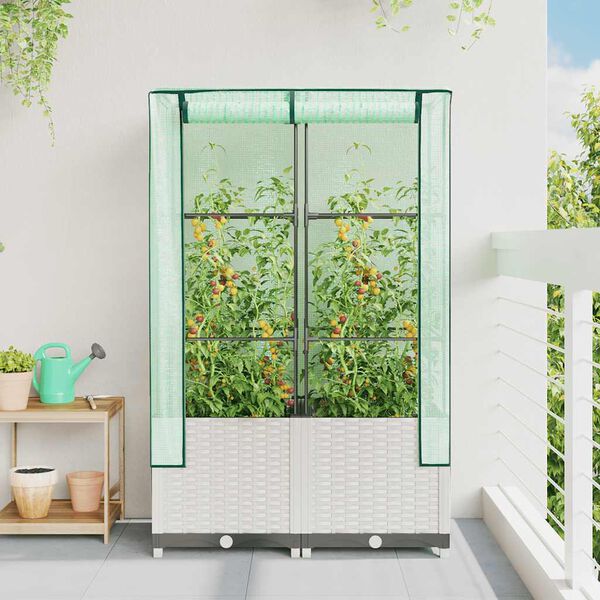 vidaXL rattan megjelen&eacute;sű magas&aacute;gy&aacute;s melegh&aacute;ztakar&oacute;val 80x40x138 cm