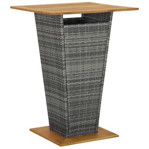 vidaXL sz&uuml;rke polyrattan &eacute;s t&ouml;m&ouml;r ak&aacute;cfa b&aacute;rasztal 80 x 80 x 110 cm