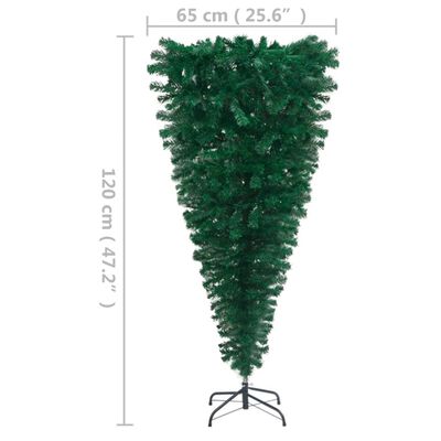vidaXL zöld megvilágított fordított műkarácsonyfa 120 cm