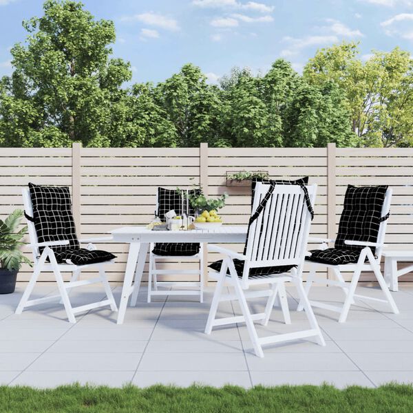 vidaXL 4 db fekete kock&aacute;s oxford-sz&ouml;vet magas h&aacute;tt&aacute;ml&aacute;j&uacute; sz&eacute;kp&aacute;rna