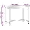 vidaXL asztal F&uuml;st&ouml;lt t&ouml;lgy 100 x 50 x 76,5 cm Műszaki fa &eacute;s ac&eacute;l