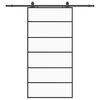 vidaXL fekete ESG üveg tolóajtó fémszerelvény-szettel 102x205 cm
