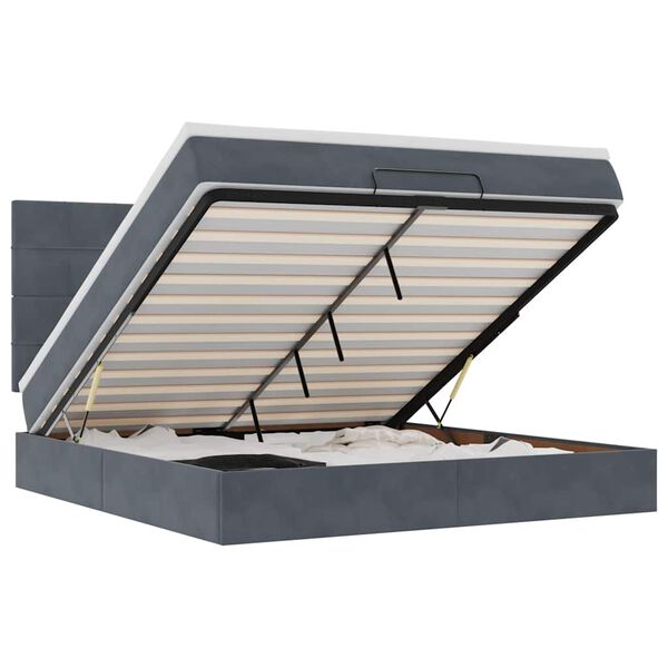 vidaXL Ottom&aacute;n &aacute;gykeret matracokkal s&ouml;t&eacute;t sz&uuml;rke 160x200cm b&aacute;rsony