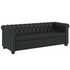 vidaXL 3 szem&eacute;lyes fekete műbőr Chesterfield kanap&eacute;