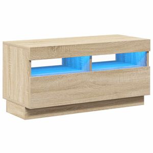 vidaXL sonoma t&ouml;lgy sz&iacute;nű TV-szekr&eacute;ny LED-l&aacute;mp&aacute;kkal 80 x 35 x 40 cm