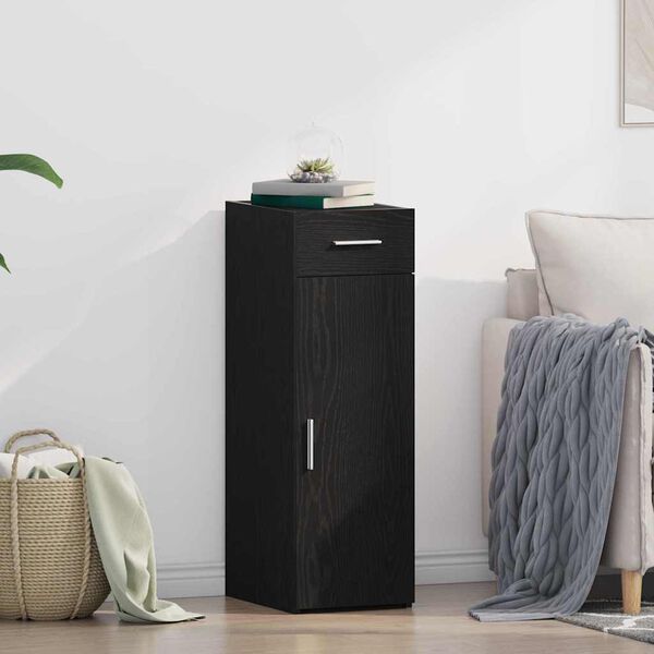 vidaXL Sz&eacute;f fi&oacute;kkal Fekete t&ouml;lgy 30 x 42,5 x 93 cm