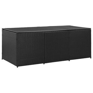 vidaXL fekete polyrattan kerti t&aacute;rol&oacute;l&aacute;da 180 x 90 x 70 cm
