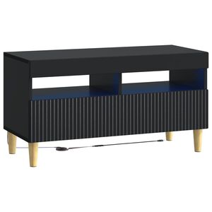 vidaXL LED TV szekr&eacute;ny Fekete Szerelt Fa