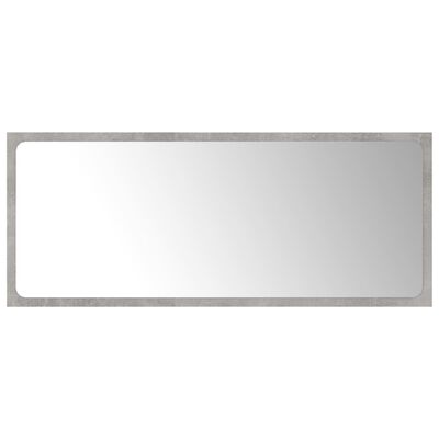 vidaXL betonszürke forgácslap fürdőszobai tükör 90 x 1,5 x 37 cm