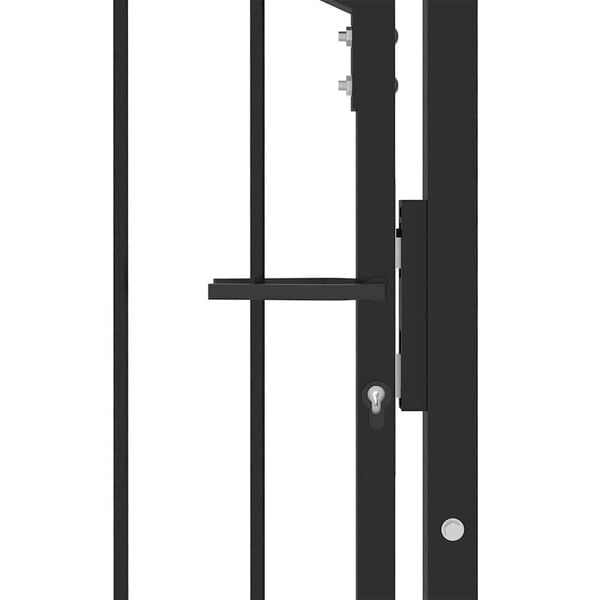 vidaXL T&uuml;sk&eacute;s ker&iacute;t&eacute;si kapu z&aacute;rral Fekete 100 x 175 cm Porsz&oacute;rt Ac&eacute;l