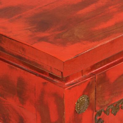 vidaXL vörös tömör mangófa tárolóláda 101 x 39 x 42 cm