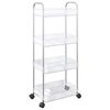 vidaXL t&aacute;rol&oacute;kocsi 4 szintes &aacute;tl&aacute;tsz&oacute; 37x28x95 cm akril