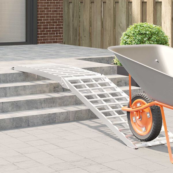 vidaXL Rakodó Rámpa Ezüst 230 x 44 x 13 cm Alumínium