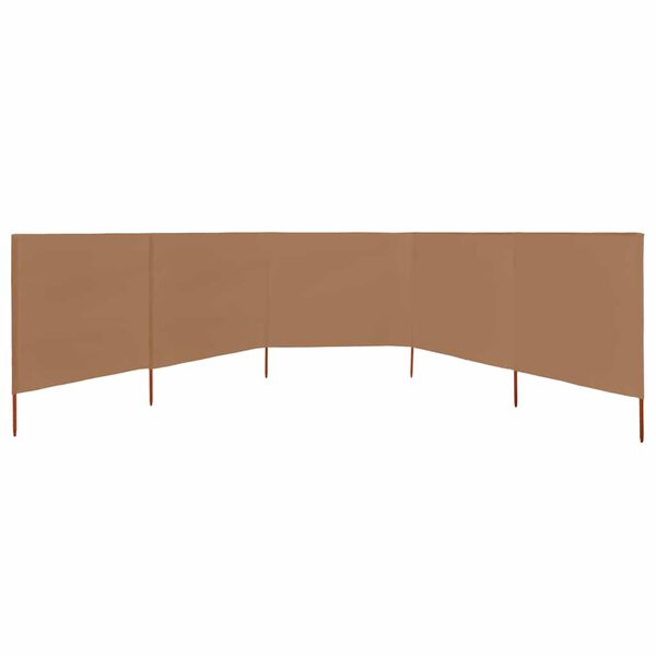 vidaXL tópszínű szövet 5-paneles szélfogó 600 x 80 cm