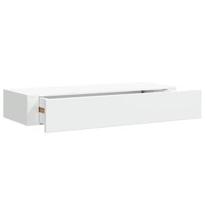 vidaXL feh&eacute;r MDF falra szerelhető fi&oacute;kos polc 60 x 23,5 x 10 cm