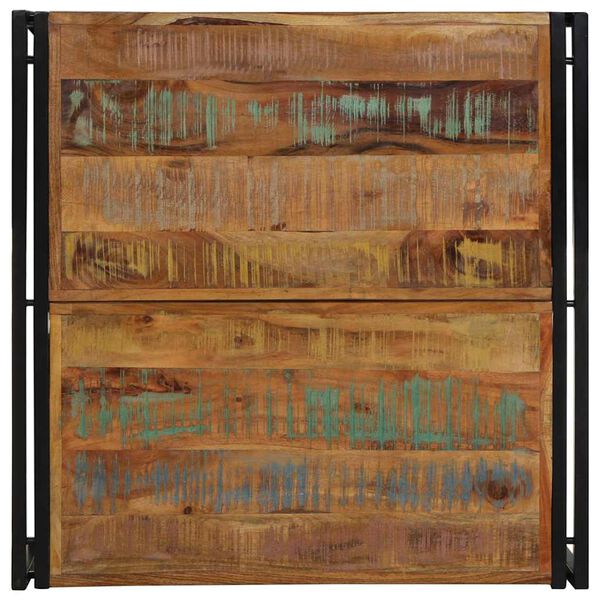 vidaXL t&ouml;bbsz&iacute;nű t&ouml;m&ouml;r &uacute;jrahasznos&iacute;tott fa doh&aacute;nyz&oacute;asztal 80x80x35 cm