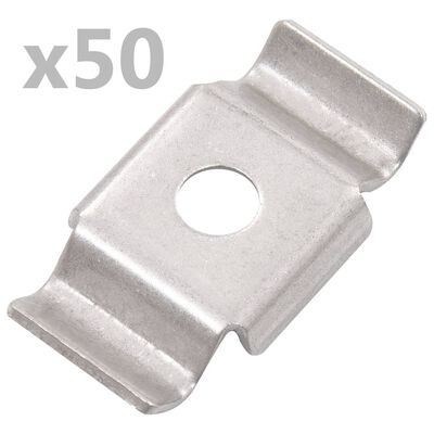 vidaXL 50 db rozsdamentes acél kerítésrögzítő pillangókapocs