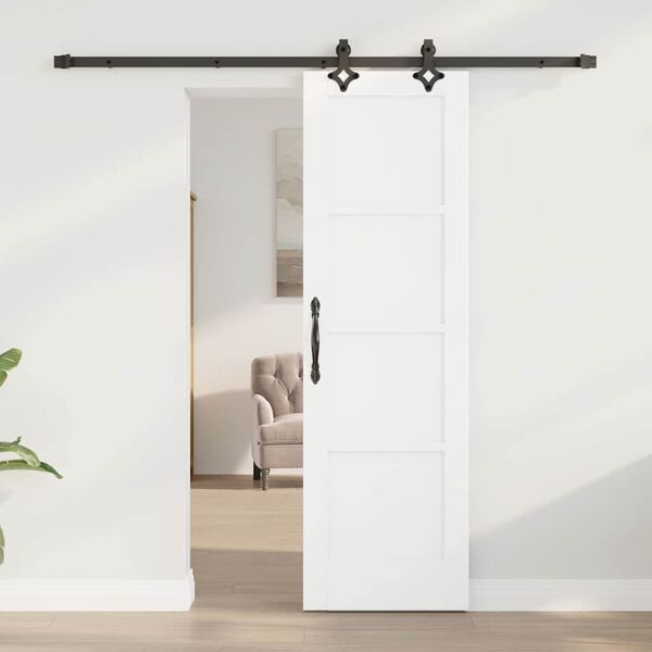 vidaXL Cs&uacute;sz&oacute; ajt&oacute; Feh&eacute;r &eacute;s fekete 61 x 198,5 cm T&ouml;m&ouml;r fenyőfa