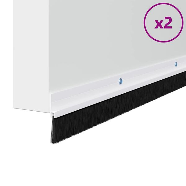 vidaXL Csavaros Ajtó Kefe Zár 2 pcs Fehér 100 cm Alumínium ötvözet