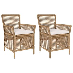 vidaXL K&uuml;lt&eacute;ri sz&eacute;k p&aacute;rn&aacute;val 2 pcs Beige &eacute;s kr&eacute;m polirattan