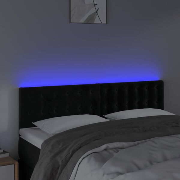 vidaXL fekete b&aacute;rsony LED-es fejt&aacute;mla 144x5x78/88 cm