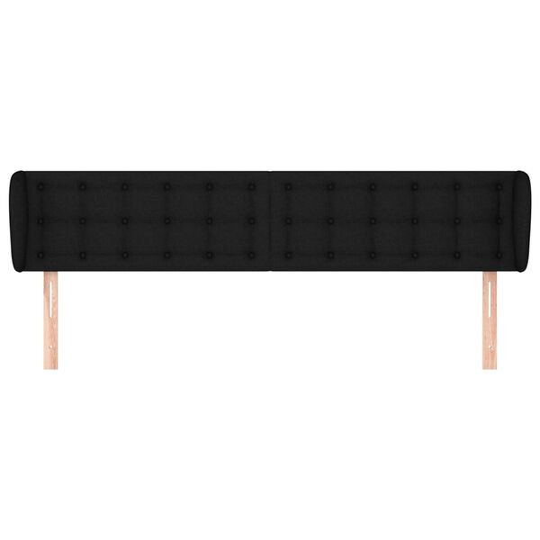 vidaXL fekete sz&ouml;vet fejt&aacute;mla sz&aacute;rnyakkal 163x23x78/88 cm