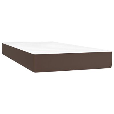 vidaXL barna műbőr rugós ágy matraccal 100 x 200 cm