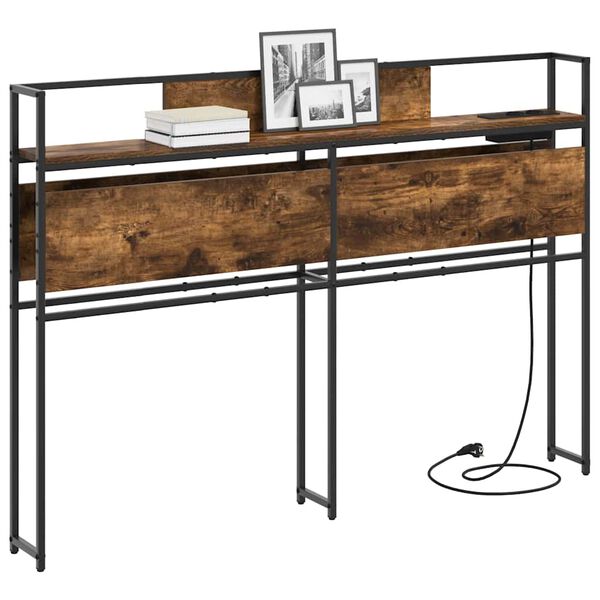 vidaXL T&aacute;rol&oacute; fejt&aacute;mla polcokkal F&uuml;st&ouml;lt t&ouml;lgy 135 cm Faanyag