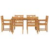 vidaXL Kert étkező szett 7 pcs Barna Tömör Akácfa