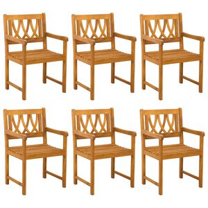 vidaXL Kerti pad 6 pcs Term&eacute;szetes 56 x 55,5 x 90 cm T&ouml;m&ouml;r Ak&aacute;cfa