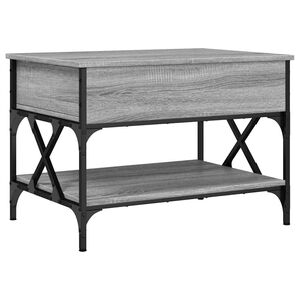 vidaXL sz&uuml;rke sonoma szerelt fa &eacute;s f&eacute;m doh&aacute;nyz&oacute;asztal 70 x 50 x 50 cm