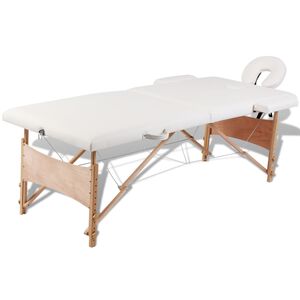 vidaXL k&eacute;tz&oacute;n&aacute;s kr&eacute;mfeh&eacute;r &ouml;sszecsukhat&oacute; massz&aacute;zsasztal fa v&aacute;zzal