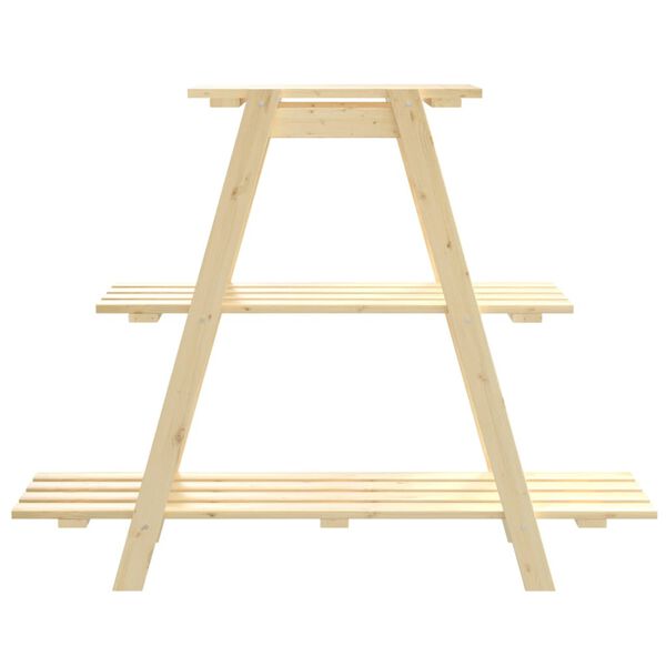 vidaXL tömör fenyőfa virágtartó állvány 101 x 23 x 79 cm