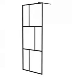 vidaXL fekete zuhanyfal edzett &uuml;veggel 80 x 195 cm